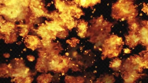 Dynamic Fiery Explosion Bursts Overlay