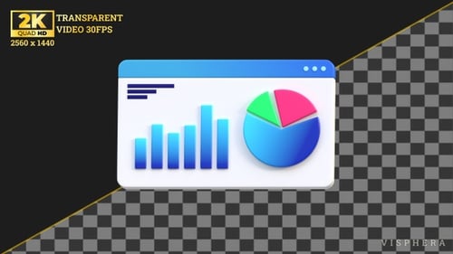 Modern 3D Business Data Analytics Chart Icon Animation