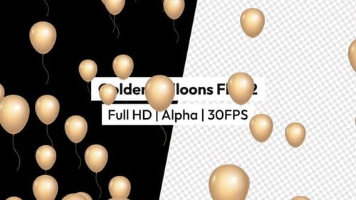 Floating Golden Balloons Celebration Background Overlay