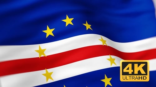 Cape Verde National Flag Waving Seamless Loop Animation