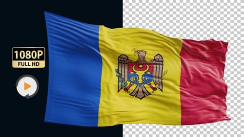 Moldova Flag Hd Loop Alpha