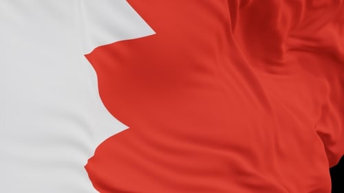 The Bahrain with alpha channel waving in the wind in slow motion