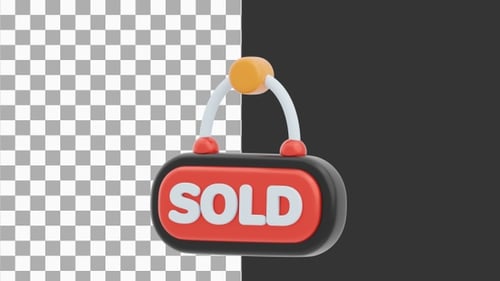 3D Animation of Property Sold Signboard | Alpha Channel