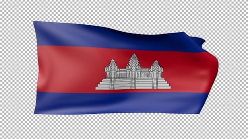 Waving Cambodia National Flag Animation