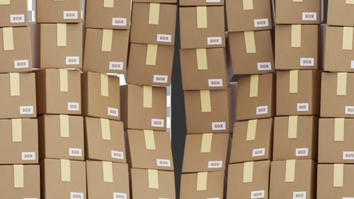 3D Animation of Paper Boxes Transition | Alpha Channel