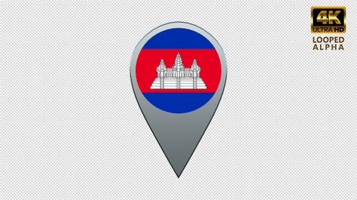 Cambodia Flag Location Pin