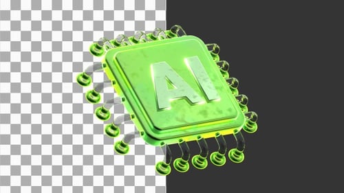 3D Animation of AI Artificial Intelligence Psychedelic | Alpha Channel