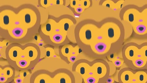 Vertikaler Übergang zum Emoji-Affengesicht | UHD | 60 Bilder pro Sekunde