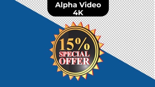 Animated 3D Metallic 15% Special Offer Badge