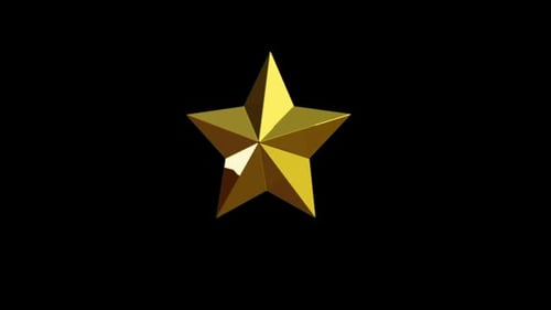 Golden Star Rotating and Folding Animation