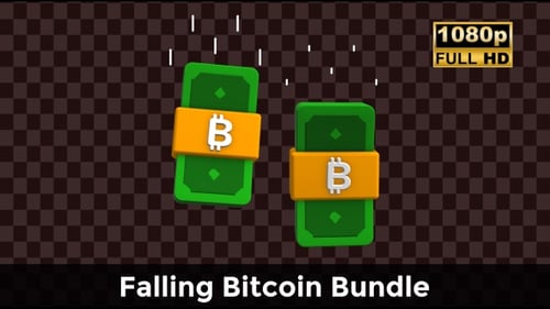 Clean 3D Bitcoin Money Stacks Animation for Finance