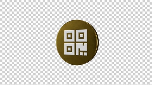 Qr-Code-Symbol, rotierend, goldfarben
