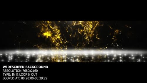 Abstract Golden Particle Light Trails Motion Background