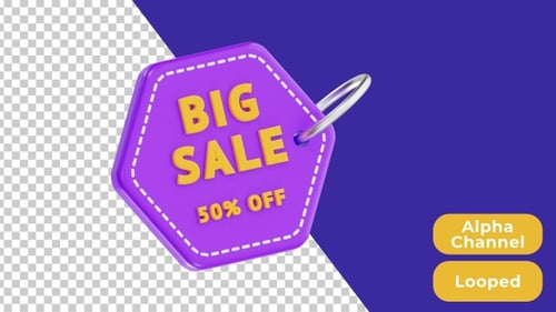 3D Animated Big Sale | Alpha Channel