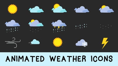 Animated Modern Weather Forecast Icons Pack