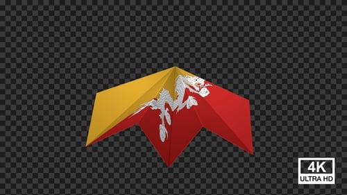 Avion en papier du drapeau du Bhoutan