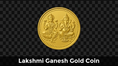 Pièce en or Lakshmi Ganesh — Prospérité du festival de Diwali