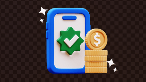 3D Mobile Payment Success Animation with Gold Coins