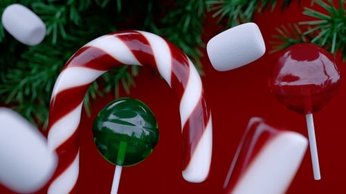 Bonbons sucrés de Noël, transition vers le Nouvel An