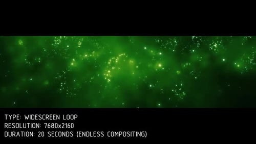 Abstract Sparkling Green Particle Nebula Loop Background