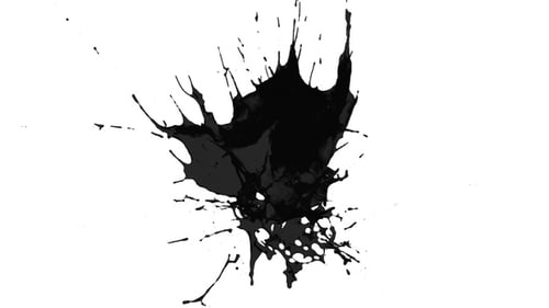 Drops Of Black Paint Colliding Splash