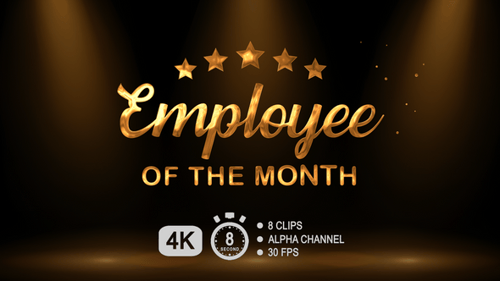 Animação de texto do funcionário do mês