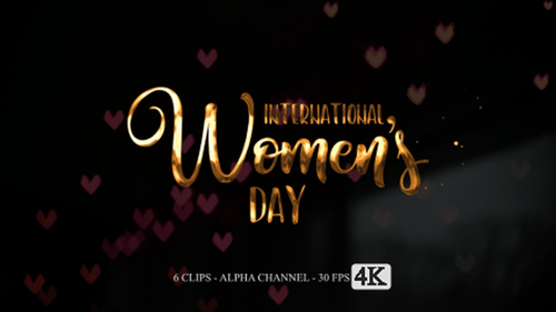 International Women's Day Elegant Cursive Metallic Title Reveal