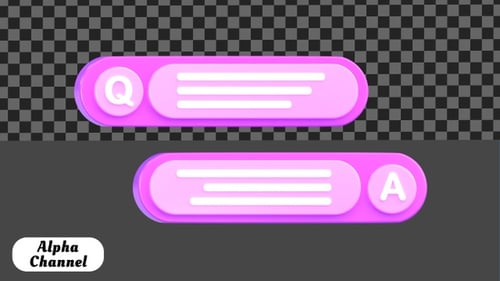 Question and Answer Chat Bubbles 3D Animation | Alpha Channel