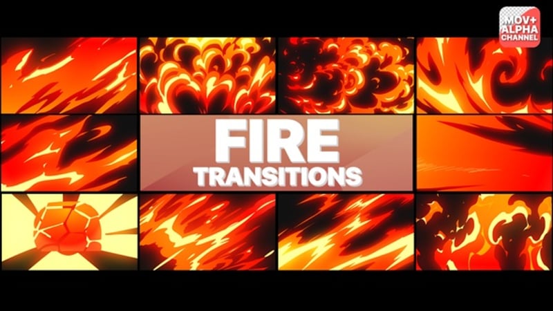 Animated Fire Transitions and Elements Pack, Transitions Motion ...
