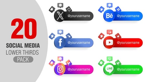 Animated Social Media Lower Thirds for Follower Call to Action