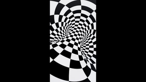 Seamlessly Looping Vertical Checkerboard Optical Illusion Background