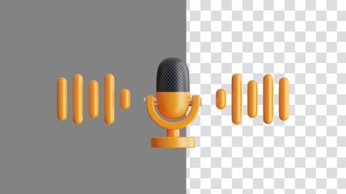 3D-Animation von demonstriert klare und dynamische Audioaufnahmen | Alpha Channel