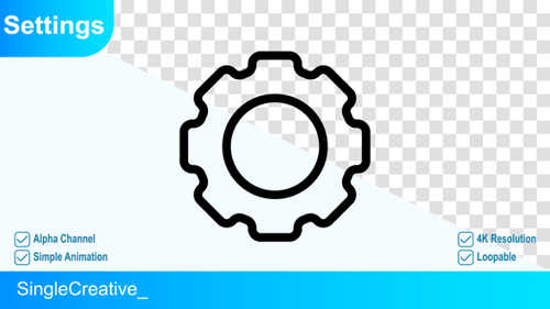 Rotating Settings Gear Icon Outline Animation