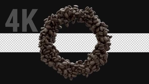 3D Animated Coffee Beans Ring Seamless Loop