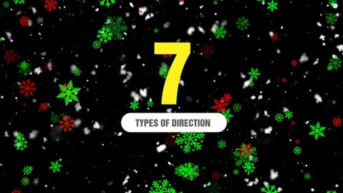 Falling Christmas Snowflakes Loop Animation in Red and Green