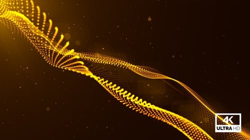 Golden Abstract Particle Wave Background Loop V3