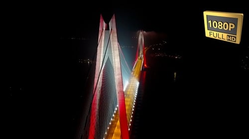 Aerial Shot Night Bridge 45