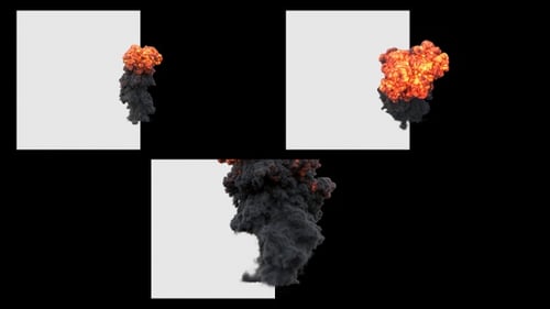 Fiery Pyro Explosion Pack auf transparentem Hintergründe