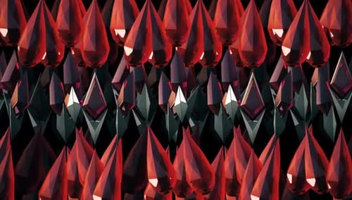 Abstract Red Geometric Teardrop Pattern Background Loop