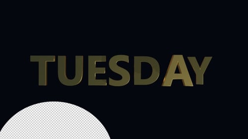 Golden 3D Tuesday Text Reveal