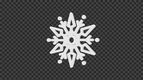 3D-Schneeflocke, nahtlos gedreht, V8