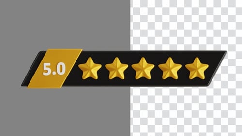 3D Animation of Star Rating for Reviews | Alpha Channel