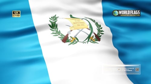 Guatemala National Flag Waving in Realistic Seamless Loop