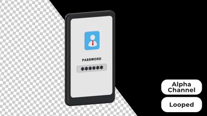3D Animated Phone Password | Alpha Channel, Elements Motion Graphics ft ...