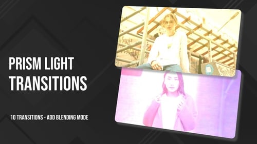 10 Cinematic Prism Light Transitions Pack
