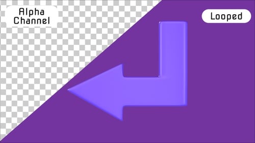 Enter Return Arrow 3D Animation | Alpha Channel