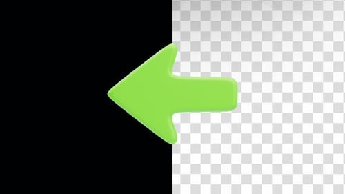 Animation 3D de la flèche gauche