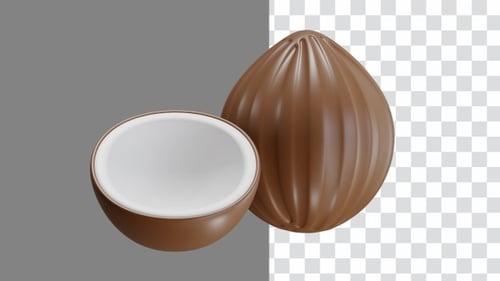 3D-Animation von Kokosnuss
