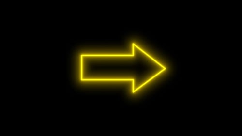 Glowing Neon Yellow Arrow Blinking Light