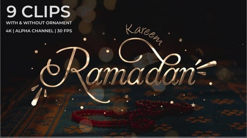 Elegant Ramadan Kareem Calligraphy Title Animation